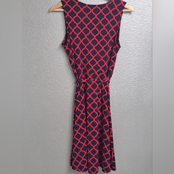 Mix By 42 Hawthorne Kassidy Red & Navy Faux Wrap Dress Size Sp - Picture 9 of 12